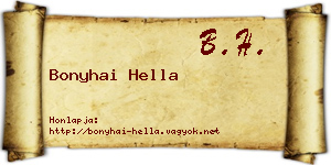 Bonyhai Hella névjegykártya